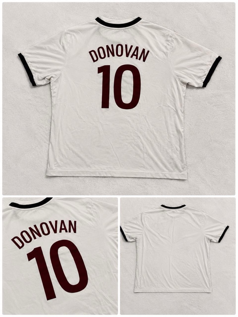 White Donovan #10 Short Sleeve Soccer Jersey
